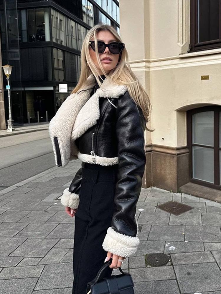 Anna | Ciepła kurtka skórzana