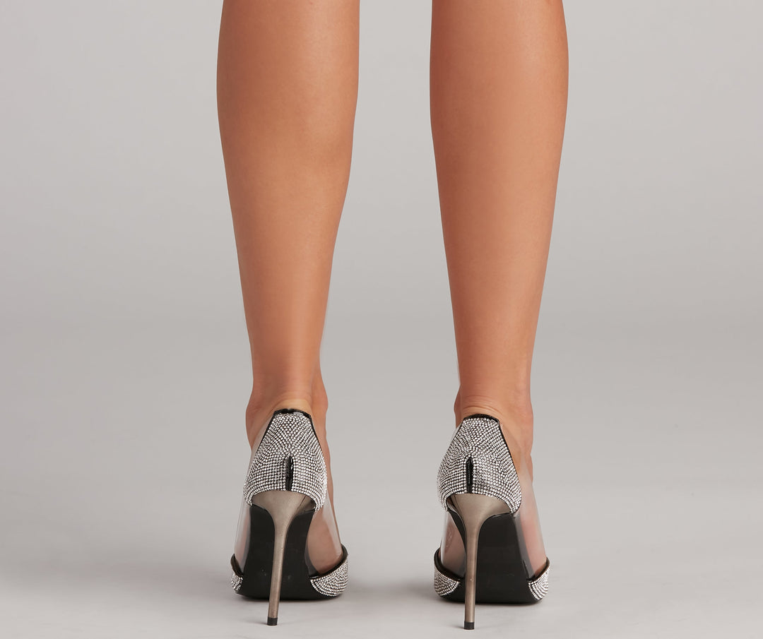 Stad Glam Kryształowe PVC Szpilki