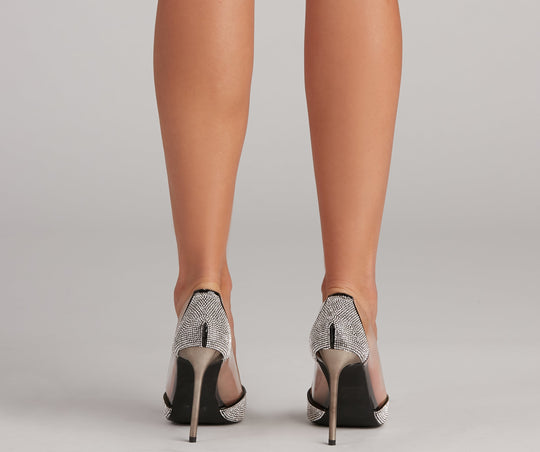 Stad Glam Kryształowe PVC Szpilki