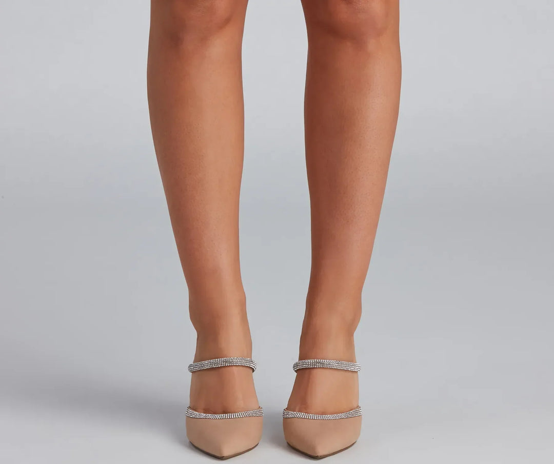 Eleganckie błyszczące szpilki z cyrkoniami