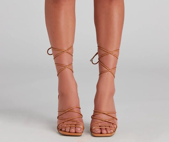 Sandały na szpilce Attitude PU