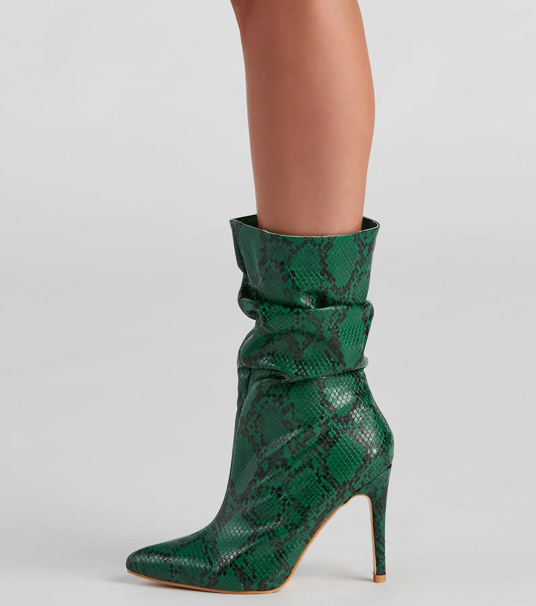 Zabójczy Wygląd Sztucznych Skórzanych Botków Wężowych
