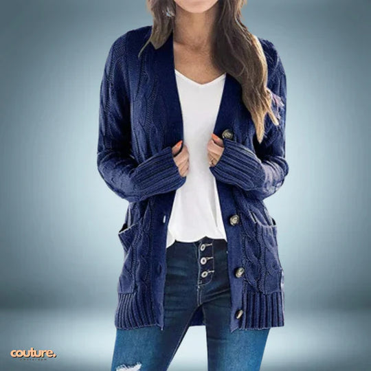 Kobieta | Modny Kardigan | Styl Casual Chic | Wygodny i Miękki Materiał | Nowoczesny Design