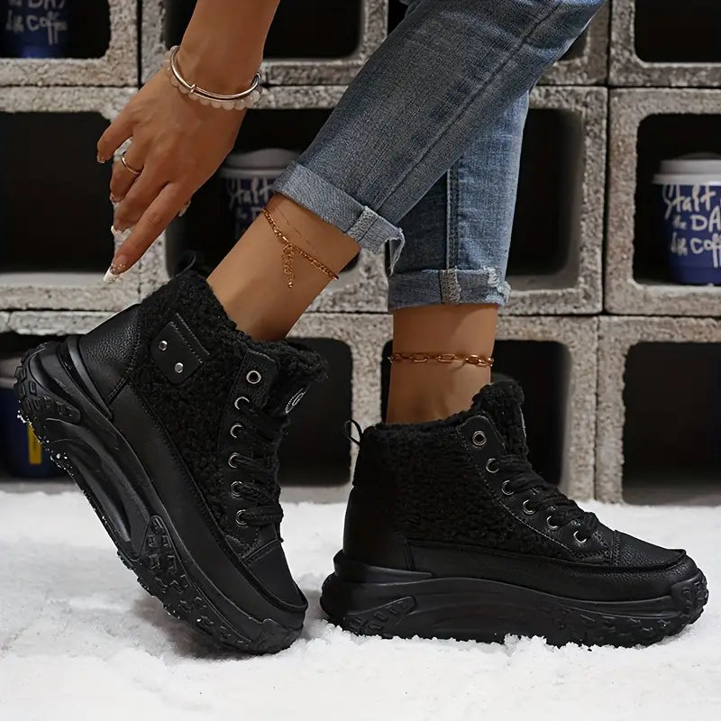 Kobieta | Śniegowce | Sneakersy Na Platformie | Wysoka Cholewka | Styl Casual