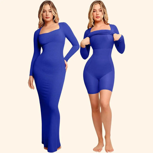 Sukienka Shapewear z Długim Rękawem – Podkreślająca Sylwetkę i Wygodna