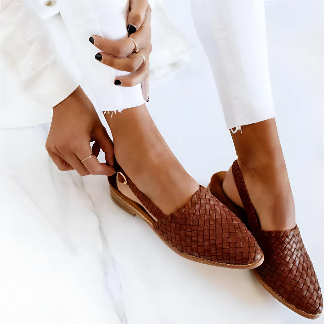 Nivessa | Woven płaskie sandały dla kobiet - Wygodne, eleganckie buty