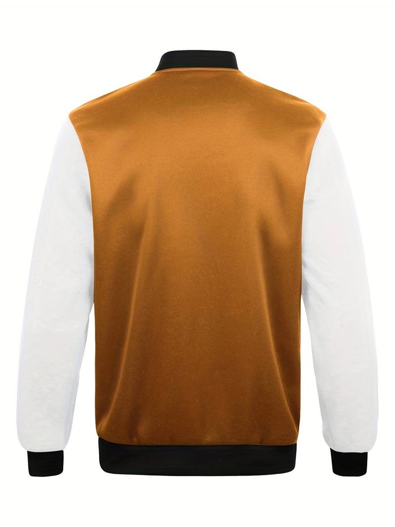 Kurtka College z Kontrastowymi Rękawami i Zapięciem na Guziki dla Mężczyzn | Idealna na Casualowe Stylizacje