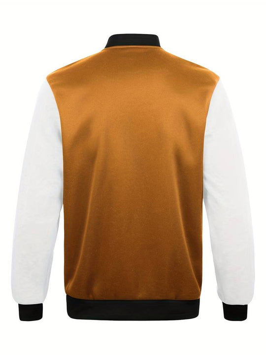 Kurtka College z Kontrastowymi Rękawami i Zapięciem na Guziki dla Mężczyzn | Idealna na Casualowe Stylizacje