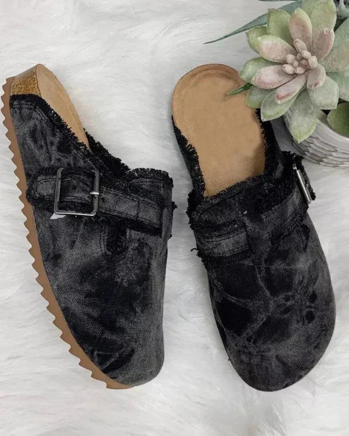 Aeva | Canvas damskie klapki - Wsuwane, wygodne obuwie