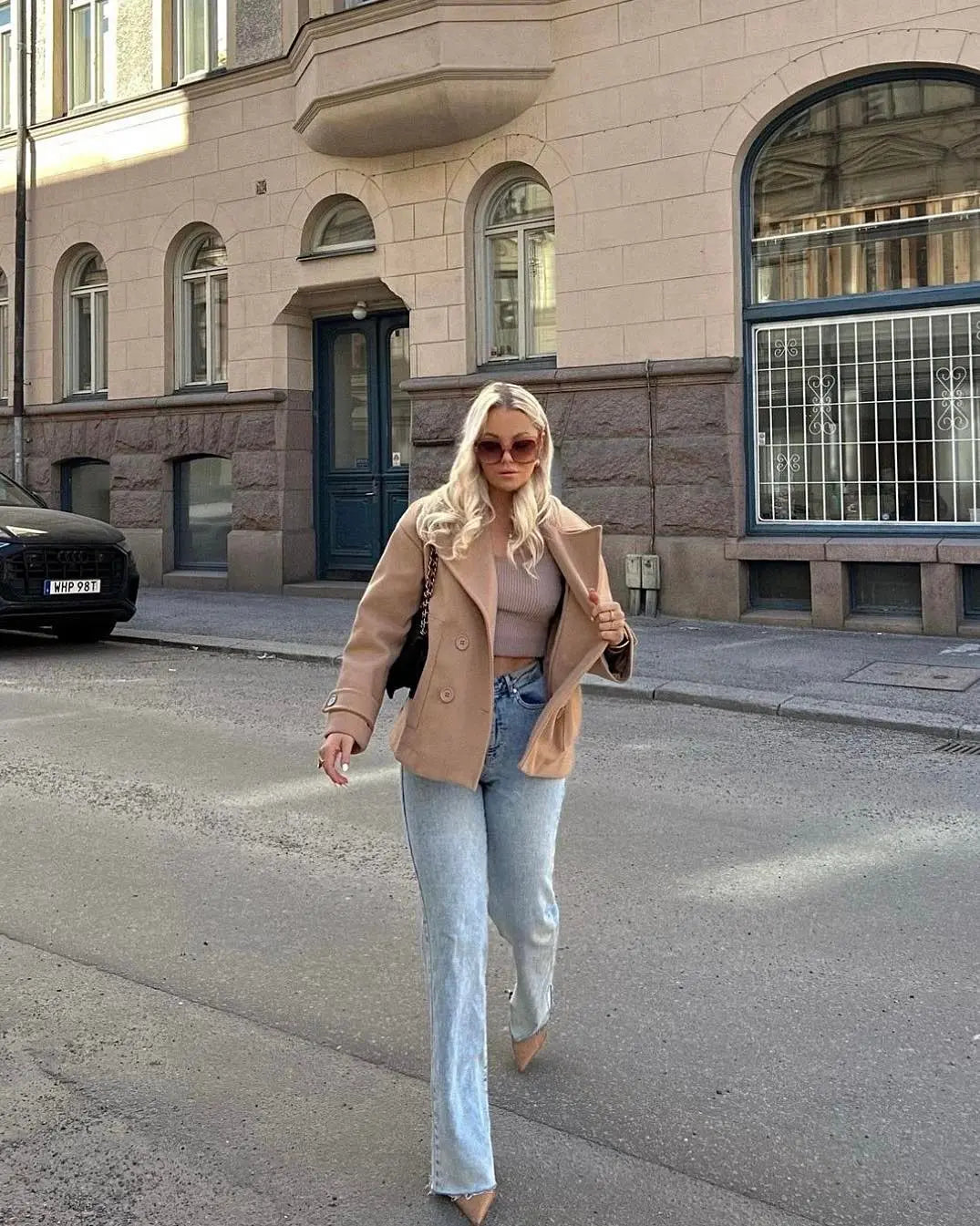 Płaszcz z podwójnym zapięciem damski