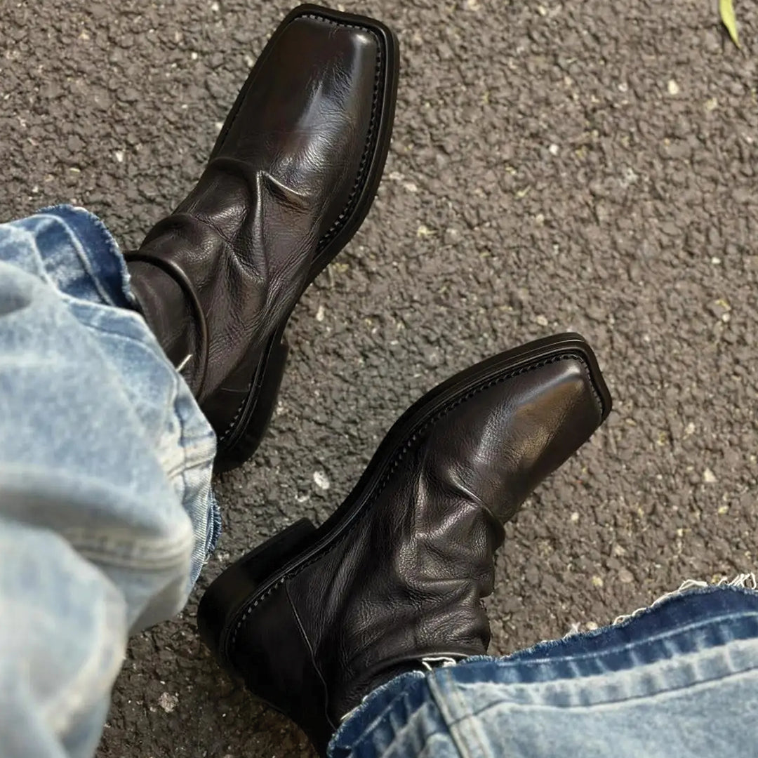 Mężczyzna | Botki | Kwadratowy Nosek | Minimalistyczny Fason | Ponadczasowy Styl