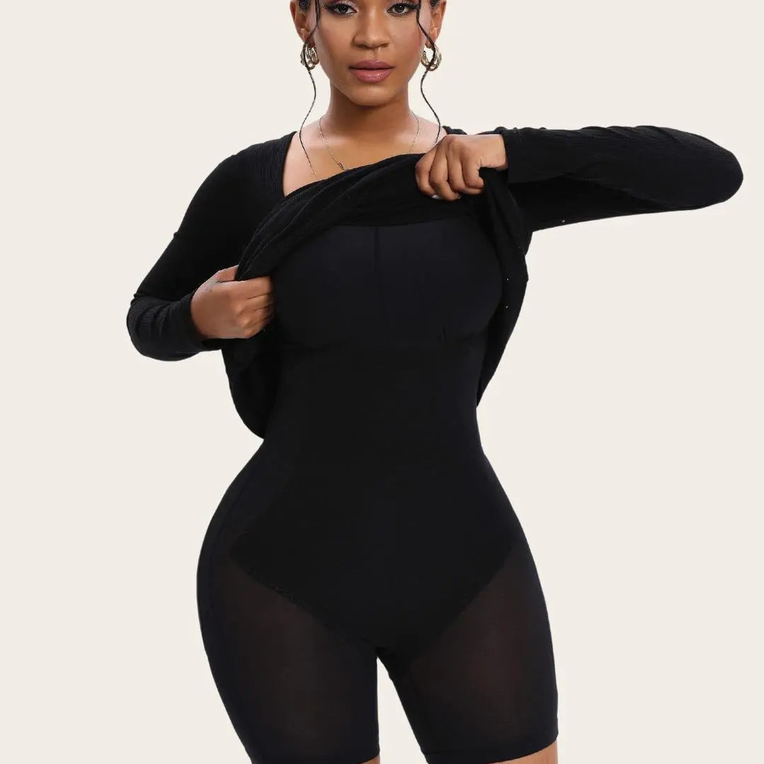 Sukienka Shapewear z Długim Rękawem – Podkreślająca Sylwetkę i Wygodna