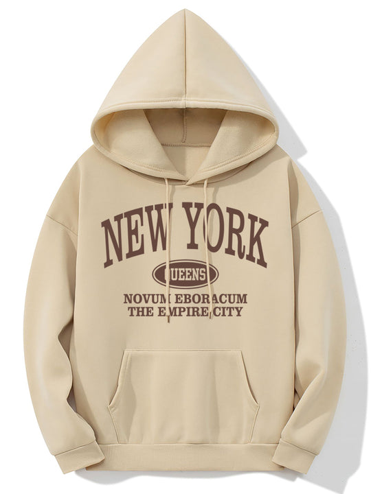 Kobieta | Hoodie z nadrukiem New York | Długi rękaw | Kieszeń kangurka | Styl casualowy i wygodny