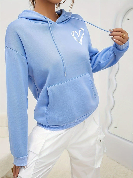 Kobieta | Bluza z Kapturem | Luźny Krój | Miękka Mieszanka Bawełny | Styl Casual na Co Dzień