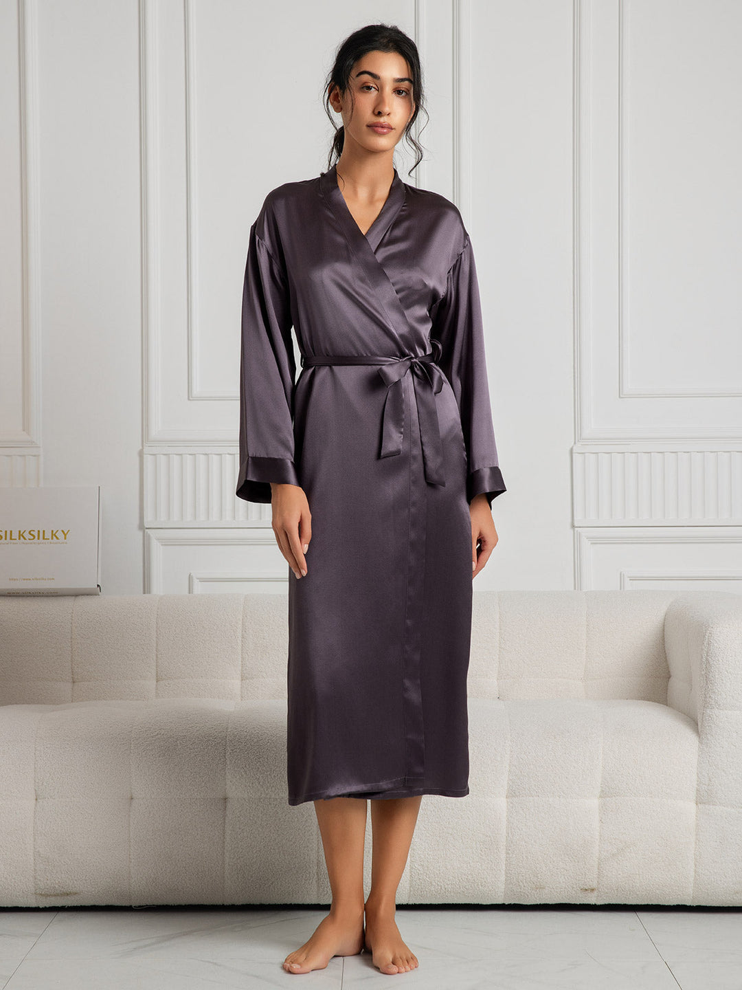 Ariella - Elegancki Drapowany Szlafrok dla Dam