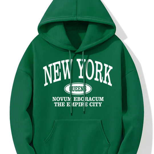 Kobieta | Hoodie z nadrukiem New York | Długi rękaw | Kieszeń kangurka | Styl casualowy i wygodny