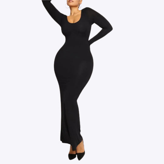 Sukienka Shapewear z Długim Rękawem – Podkreślająca Sylwetkę i Wygodna