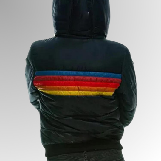 Kobieca Wodoodporna Kurtka Puchowa – Zimowa Kurtka z Kapturem w Stylu Colorblock