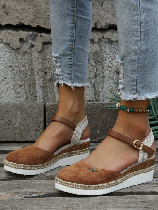 Nomiva | Damskie ortopedyczne sandały boho z wkładkami ortopedycznymi - Wygodne espadryle na koturnie