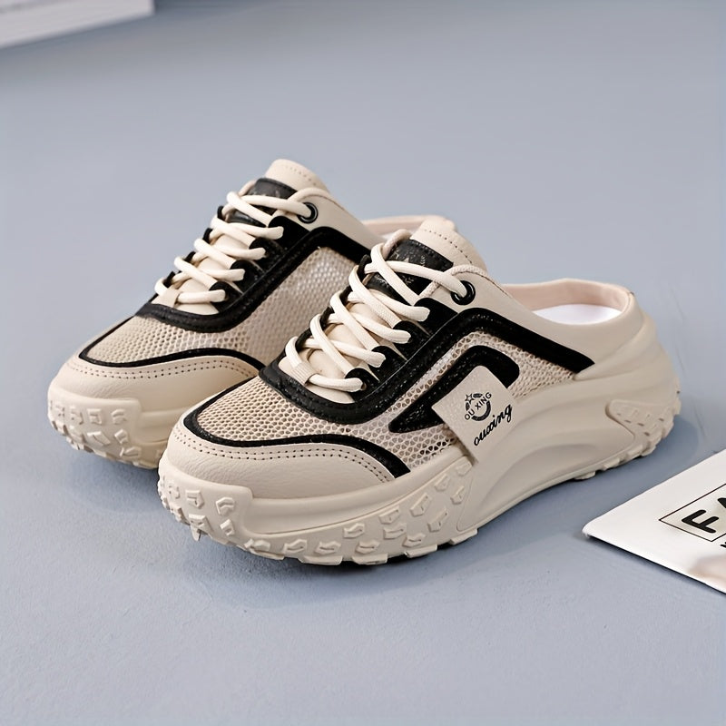 Aermove | Oddychające Siatkowe Półbuty Slip-On dla kobiet - Lekki, Średni Obcas