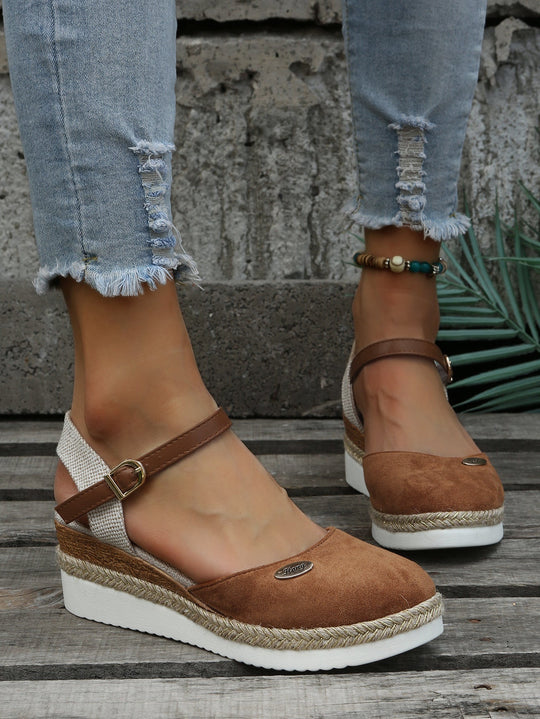 Nomiva | Damskie ortopedyczne sandały boho z wkładkami ortopedycznymi - Wygodne espadryle na koturnie