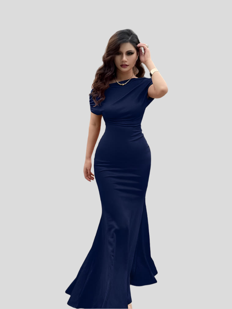 Elin - Sukienka Długa Off-Shoulder z Falbanami