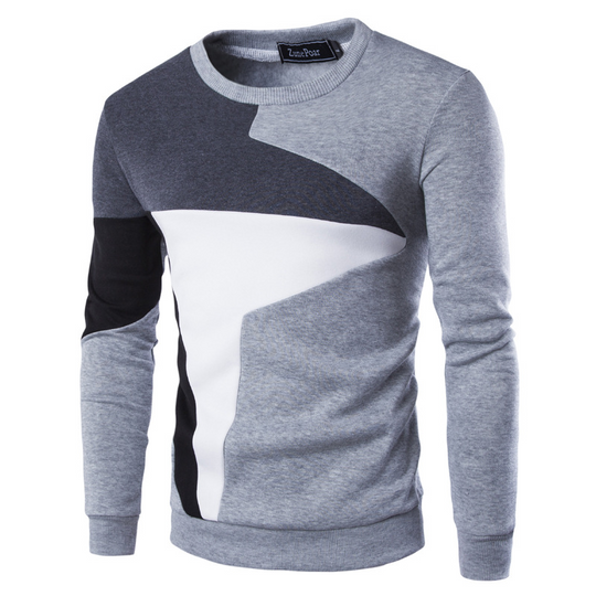 Sweter Colorblock z Okrągłym Dekoltem dla Mężczyzn | Idealny na Co Dzień