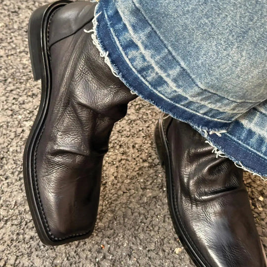 Mężczyzna | Botki | Kwadratowy Nosek | Minimalistyczny Fason | Ponadczasowy Styl