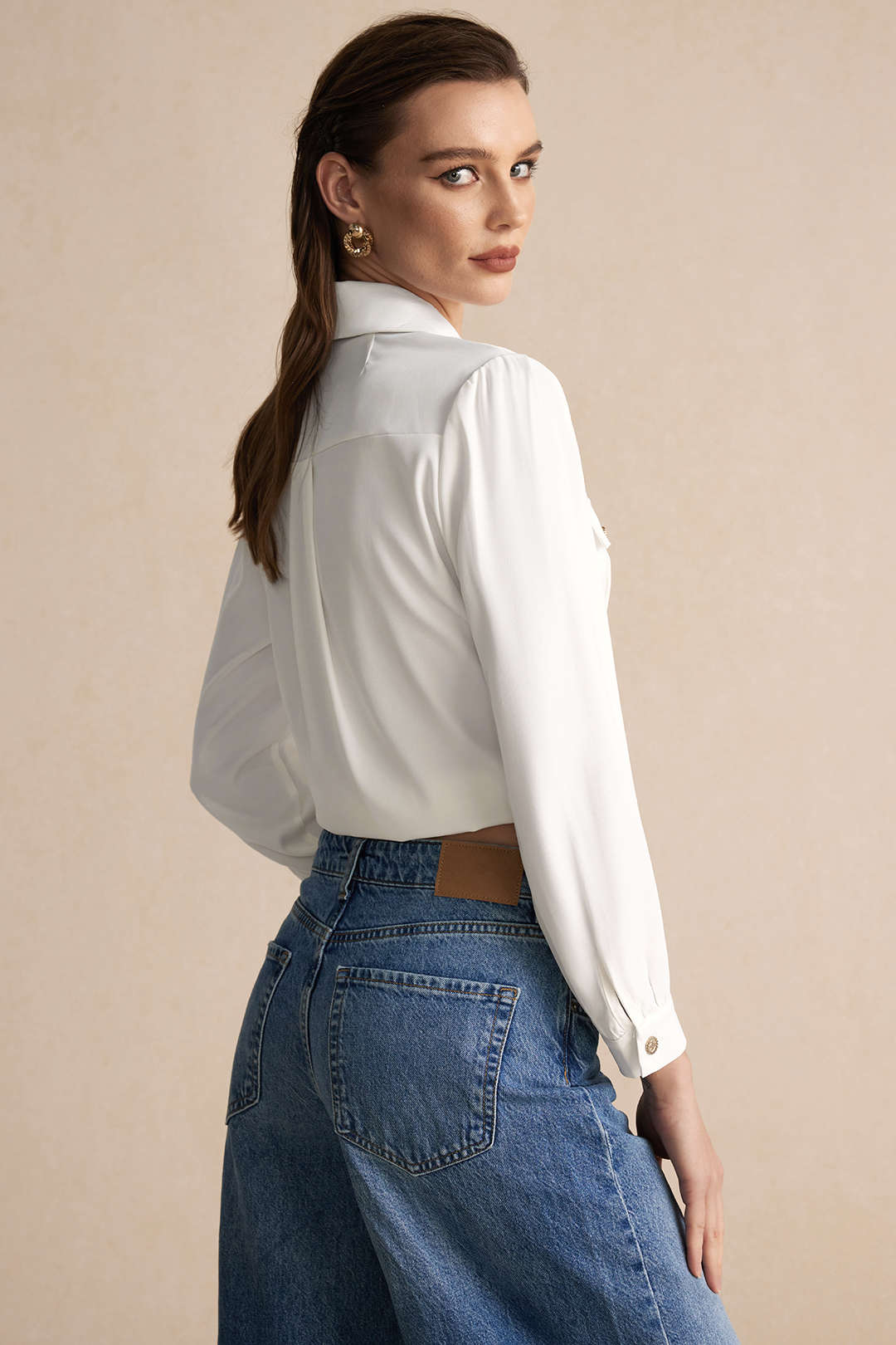 Delphine - Elegancka Koszula z Długim Rękawem dla Kobiet