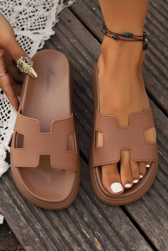 Ilona | Eleganckie klapki na platformie dla kobiet - Letnie sandały typu Slip-On, Otwarty palec