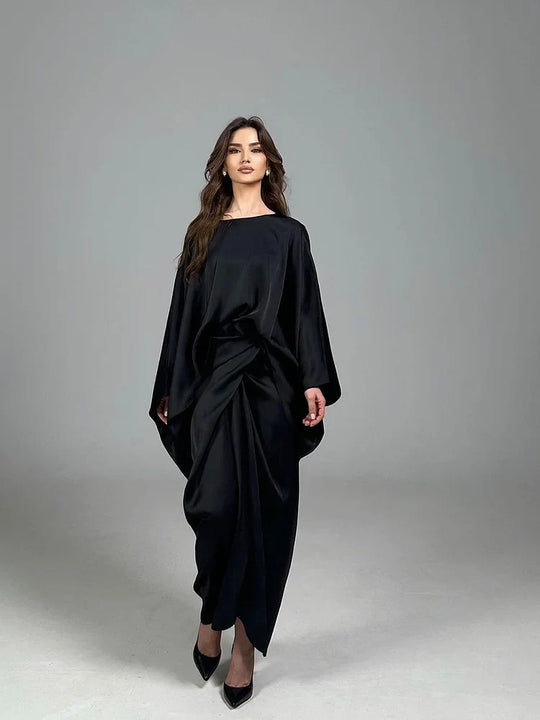 Aveline Moreau | Luksusowa Sukienka Satynowa z Drapowaniem