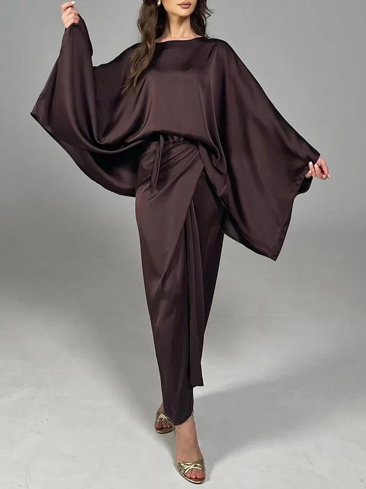 Aveline Moreau | Luksusowa Sukienka Satynowa z Drapowaniem