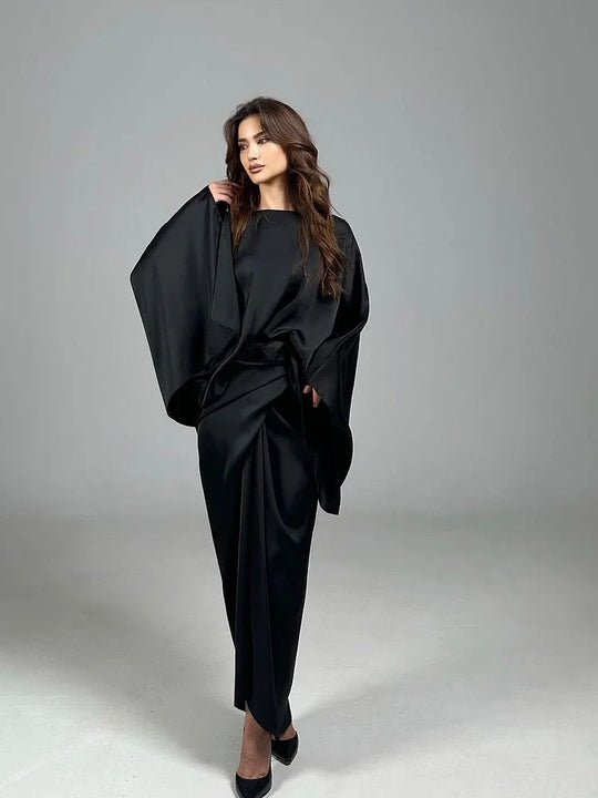 Aveline Moreau | Luksusowa Sukienka Satynowa z Drapowaniem