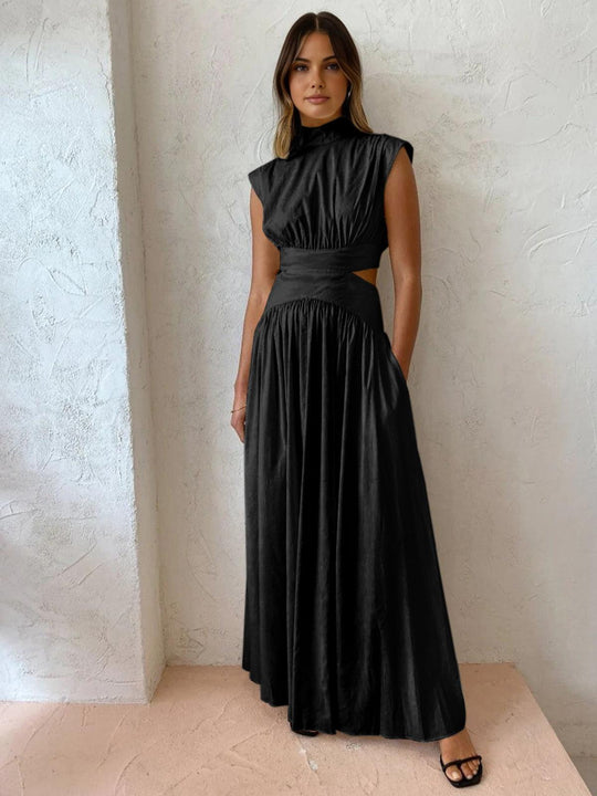 Livia - Stylowa Sukienka Maxi z Wycięciem w Talii dla Kobiet