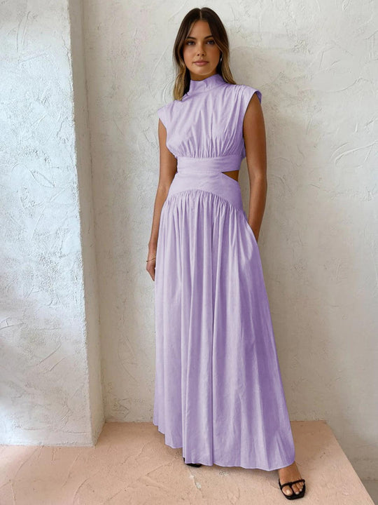 Livia - Stylowa Sukienka Maxi z Wycięciem w Talii dla Kobiet