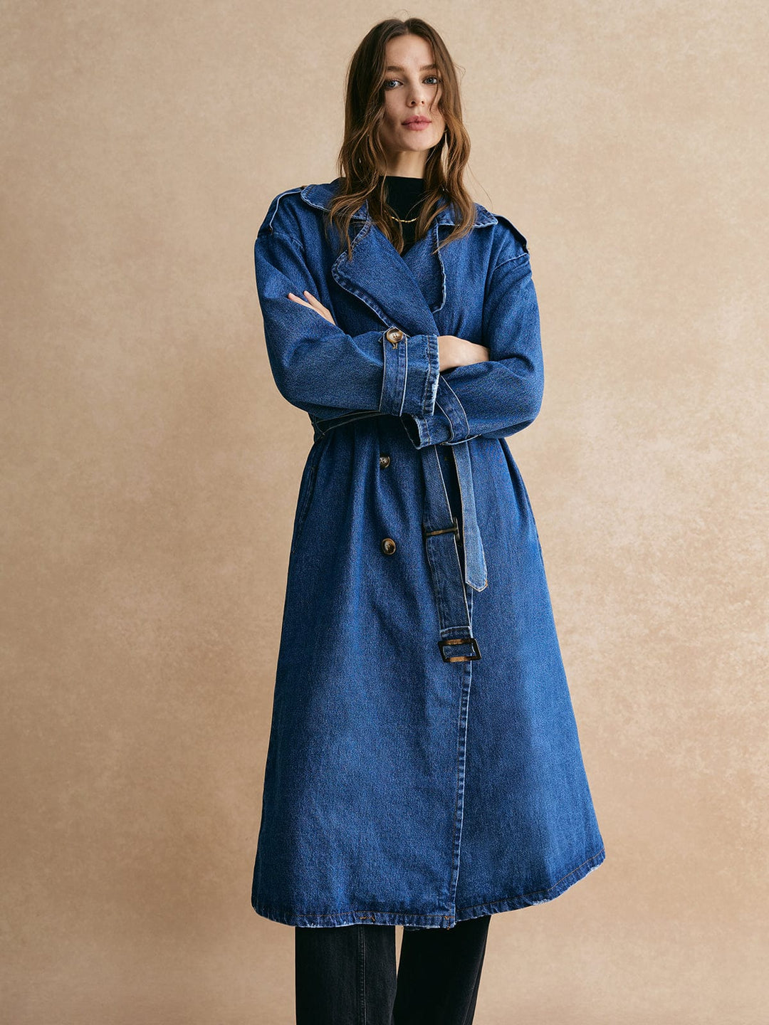 Sophie | Oversized Denim Trenchcoat – Modny, Luźny i Ponadczasowy