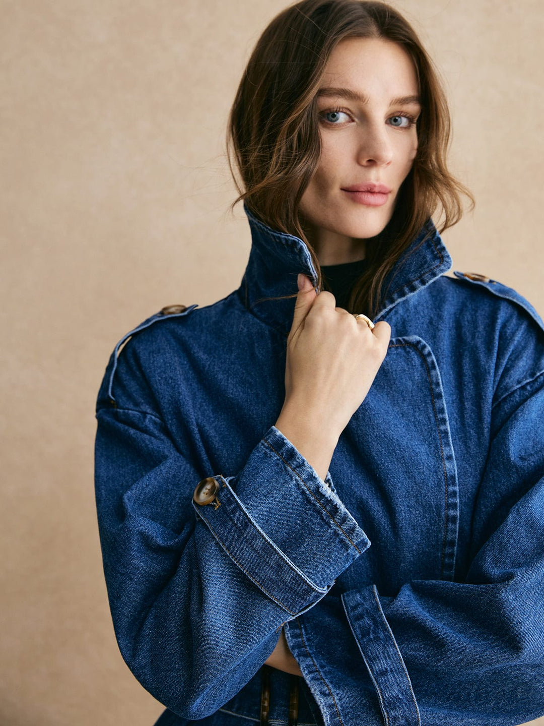 Sophie | Oversized Denim Trenchcoat – Modny, Luźny i Ponadczasowy