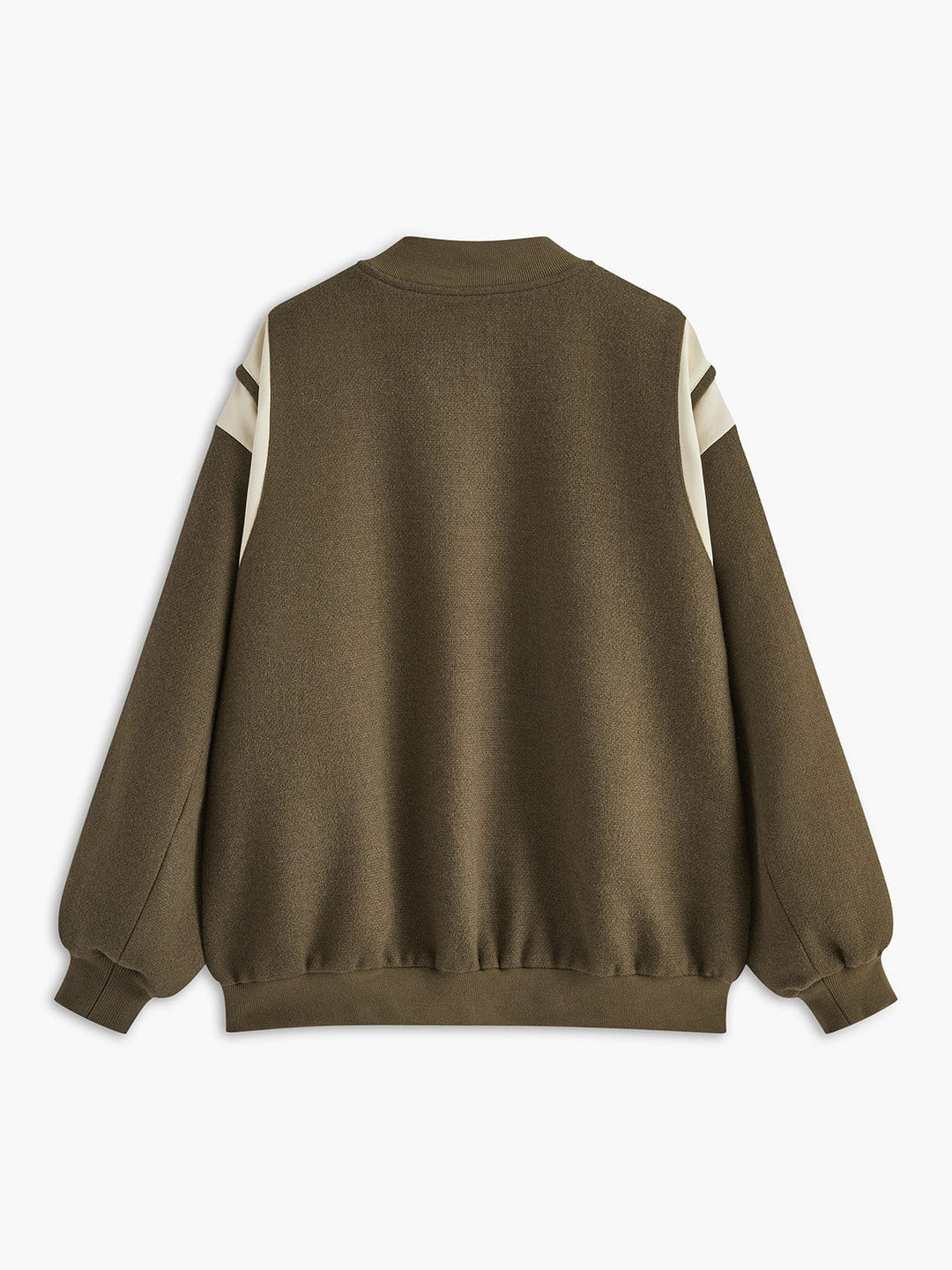 Molly | Luźna kurtka varsity w stylu retro z detalami w paski na rękawach i ściągaczami