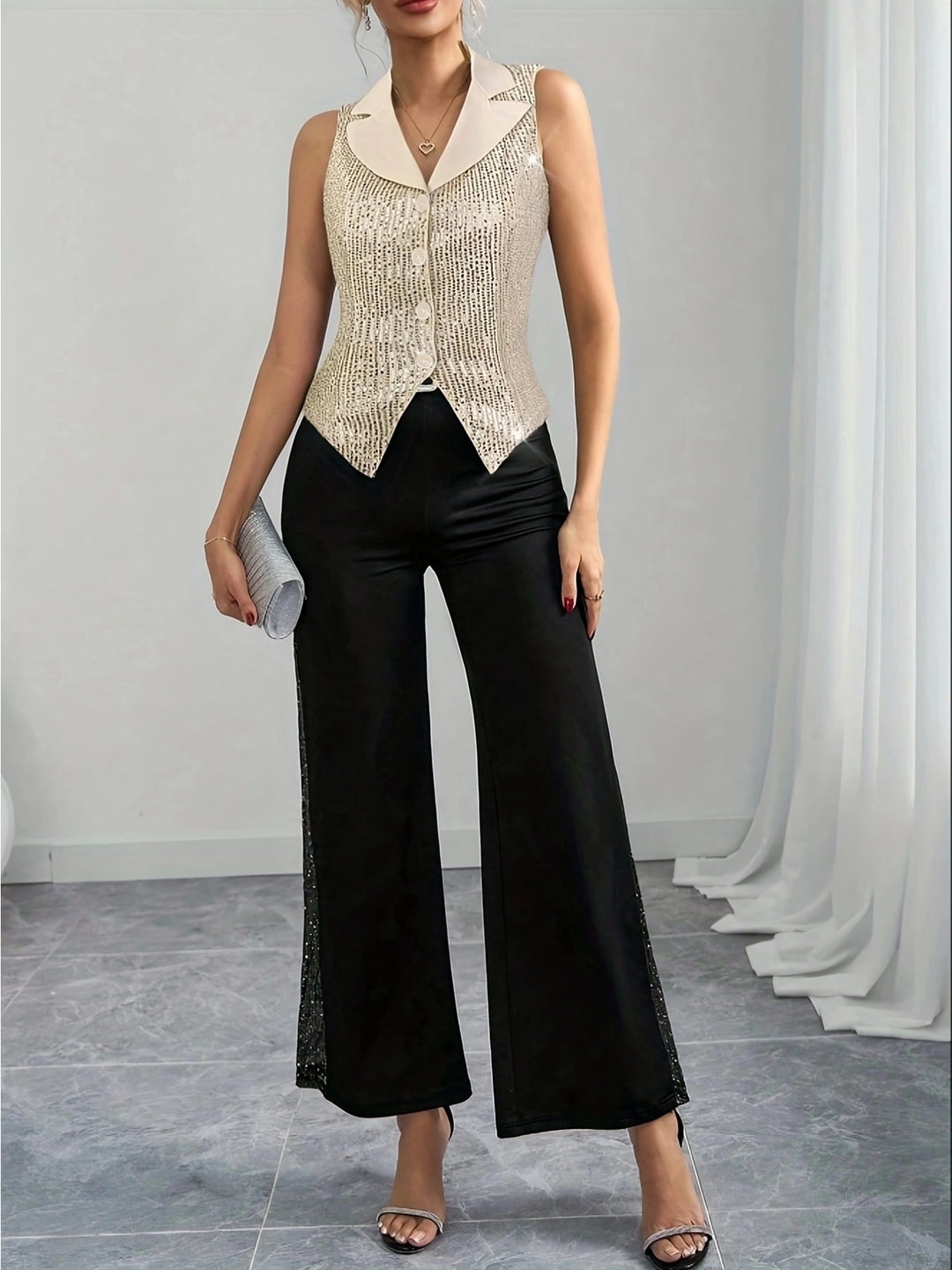 Camilla - Bezrękawnik z nadrukiem gwiaździstego nieba