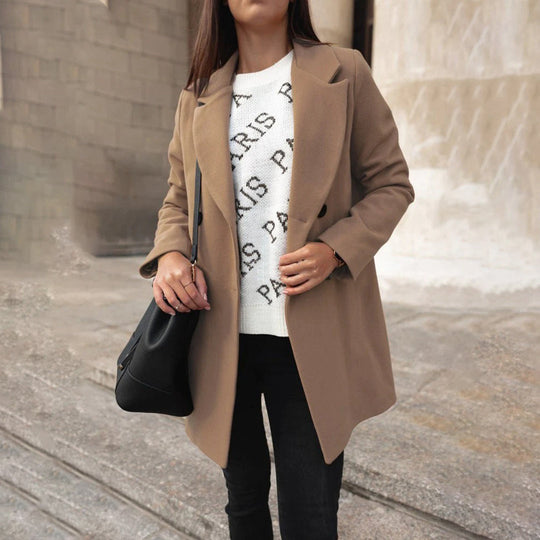 Długi Płaszcz z Kieszeniami dla Kobiet | Idealny na Zimę