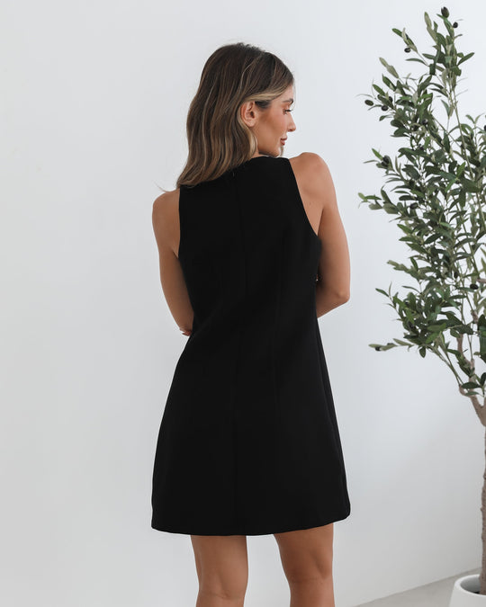 Kobieta | Sukienka Mini | Okrągły Dekolt | Bez Rękawów | Elegancki Krój