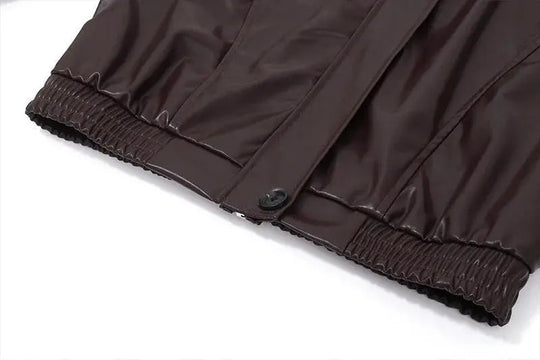 Gercy | Oversize kurtka z sztucznej skóry