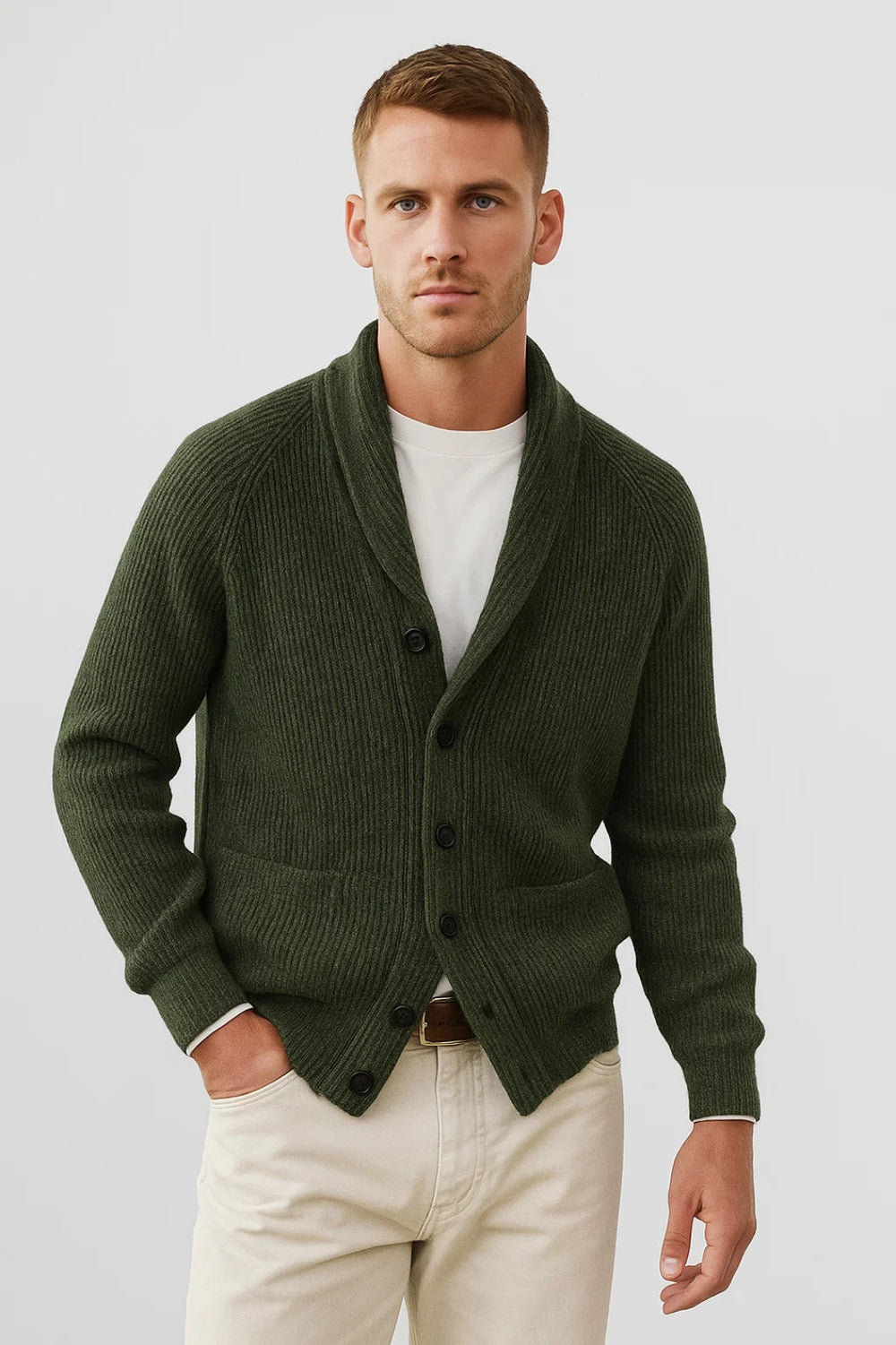 Kamizelka Męska | Z Kołnierzem Szalowym | Z Zapięciem Na Guziki | Zima | Wygodny Krój | Idealna Na Zimne Dni