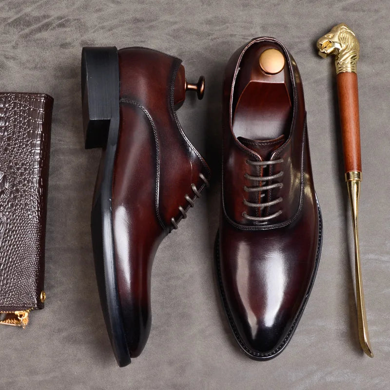 Marton | Męskie skórzane buty oxford - Klasyczne formalne buty skórzane
