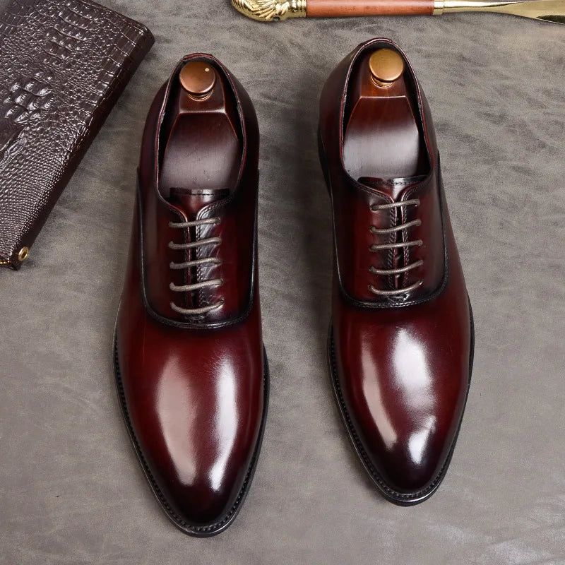 Marton | Męskie skórzane buty oxford - Klasyczne formalne buty skórzane