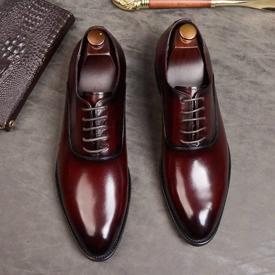Marton | Męskie skórzane buty oxford - Klasyczne formalne buty skórzane