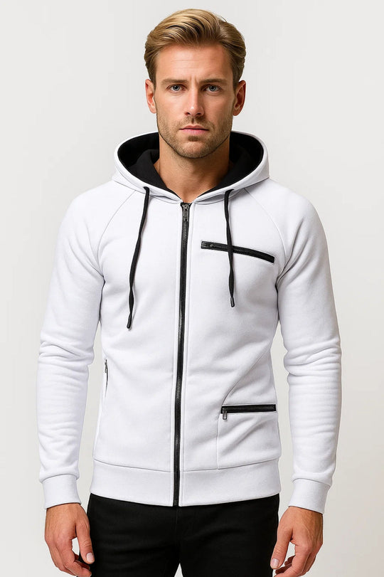 Hoodie Męski | Slimfit | Z Zipperem | Całoroczny | Wygodny krój