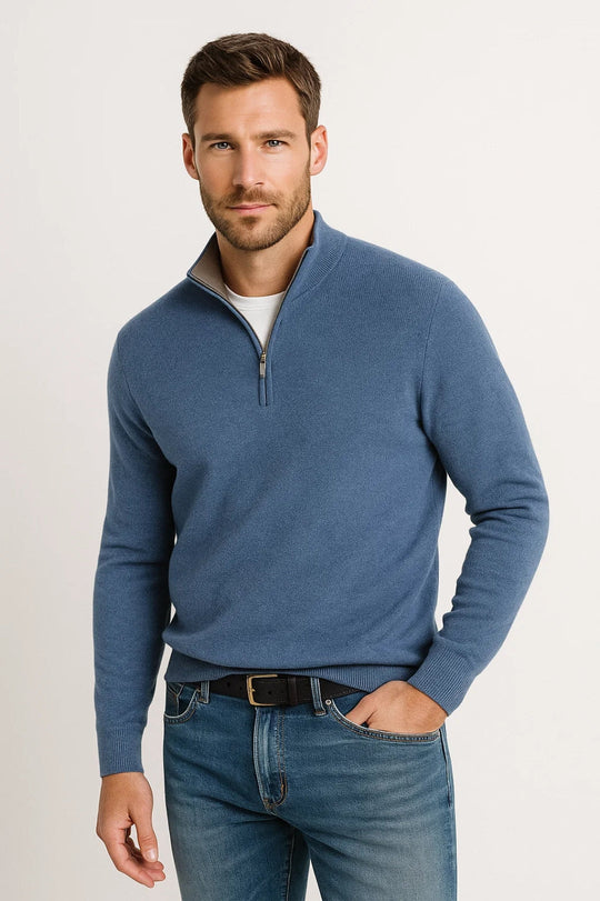 Sweter Męski | Zamek na Pół | Miłe Wykończenie | Zima | Wygodny krój | Idealny na zimne dni