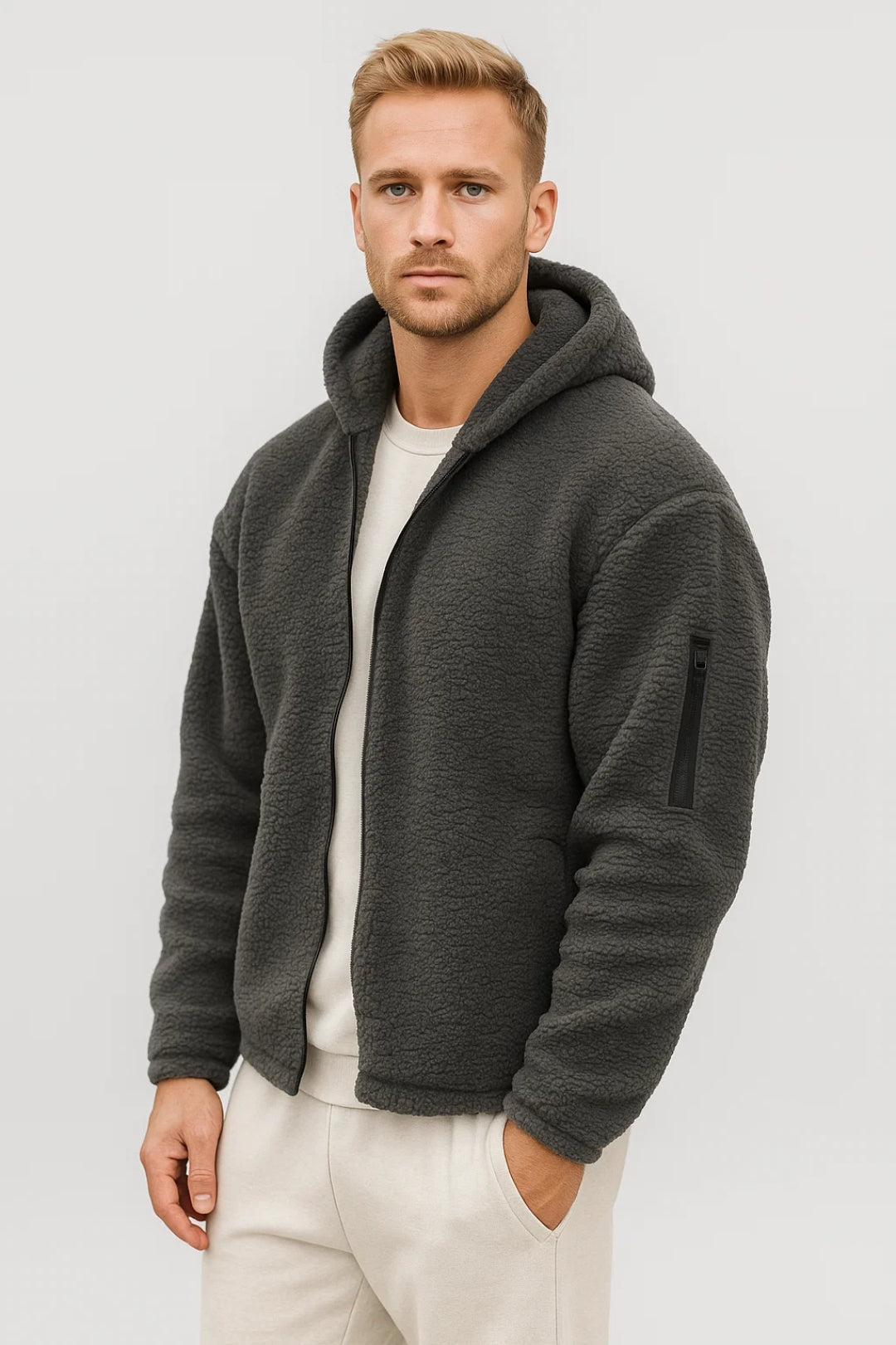 Kamizelka Męska | Z Kapturem | Z Zamkiem | Zima | Komfortowy krój | Idealna na zimne dni