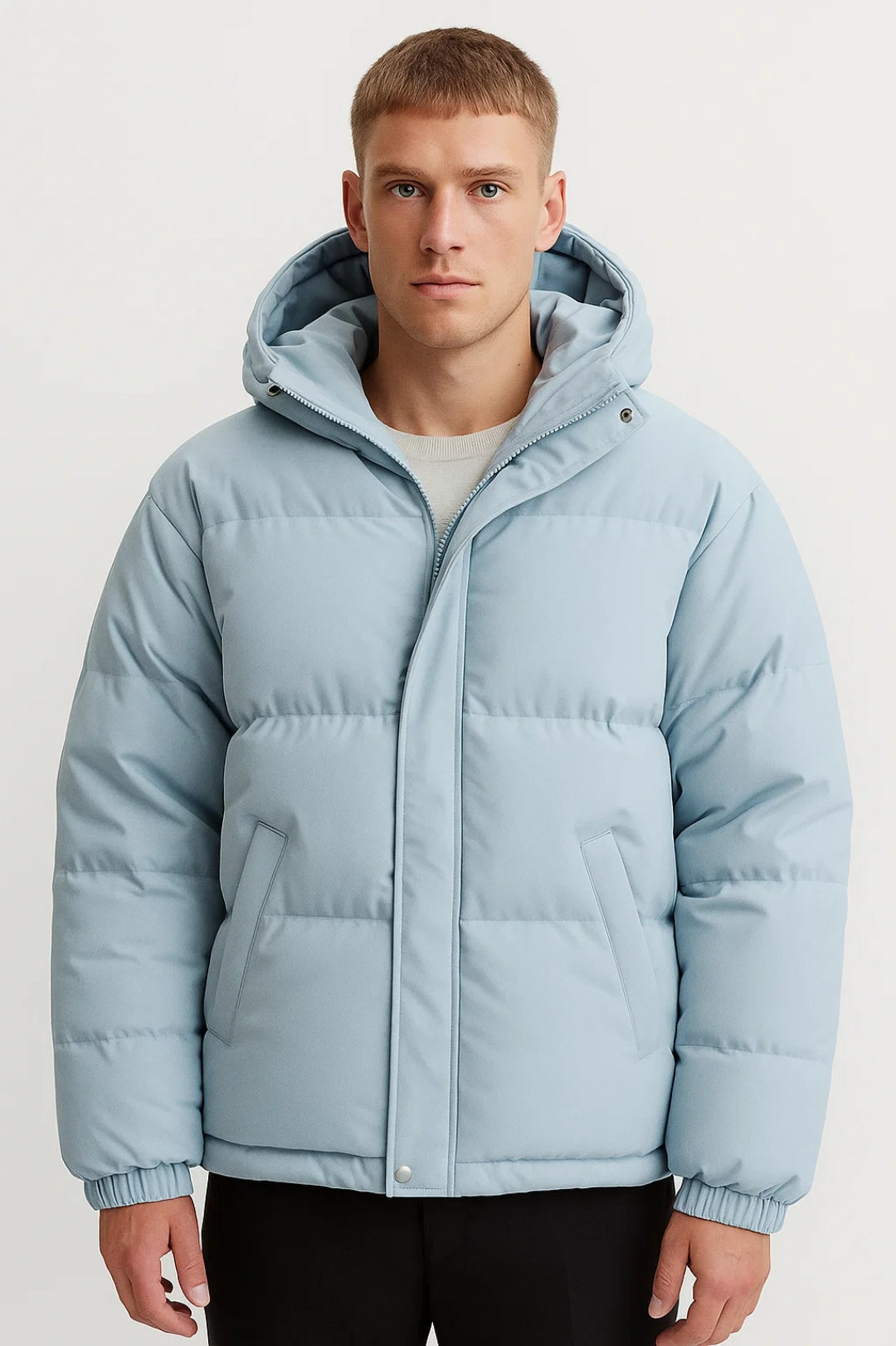 Kurtka puchowa męska | Wypełniona | Z kapturem | Zima | Komfortowy krój | Idealna na zimne dni